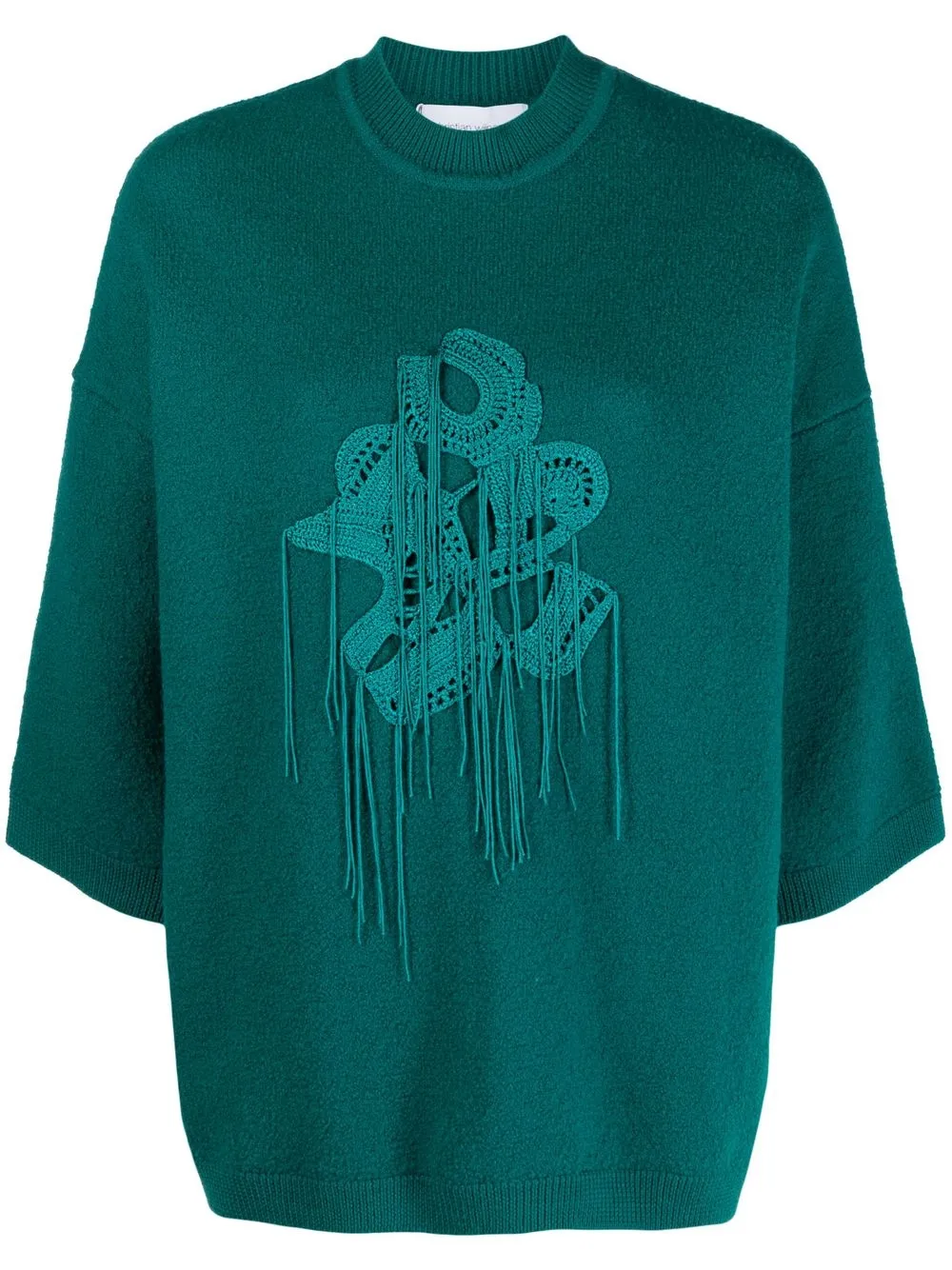 

Christian Wijnants Kolea crochet-appliqué felted top - Green