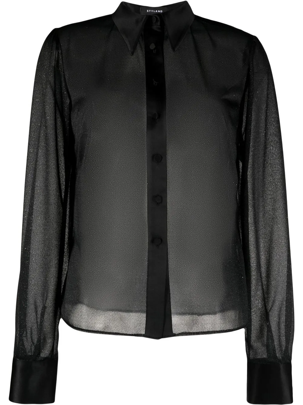 

STYLAND camisa metalizada transparente - Negro