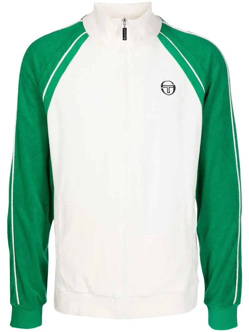 

Sergio Tacchini chamarra con diseño color block y cierre - Blanco