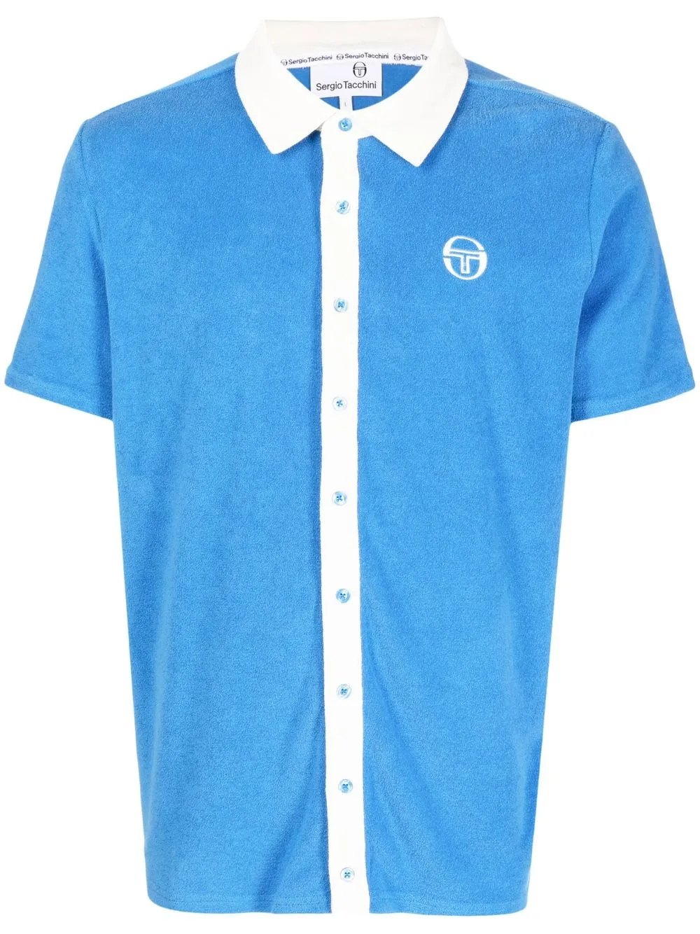 

Sergio Tacchini camisa bordada con botones - Azul