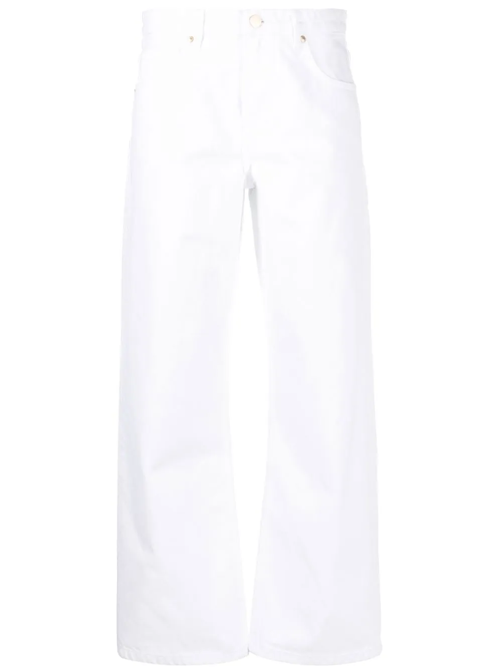 

12 STOREEZ pantalones rectos con parche del logo - Blanco