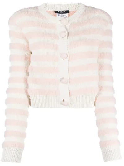 Balmain padded-shoulders striped 