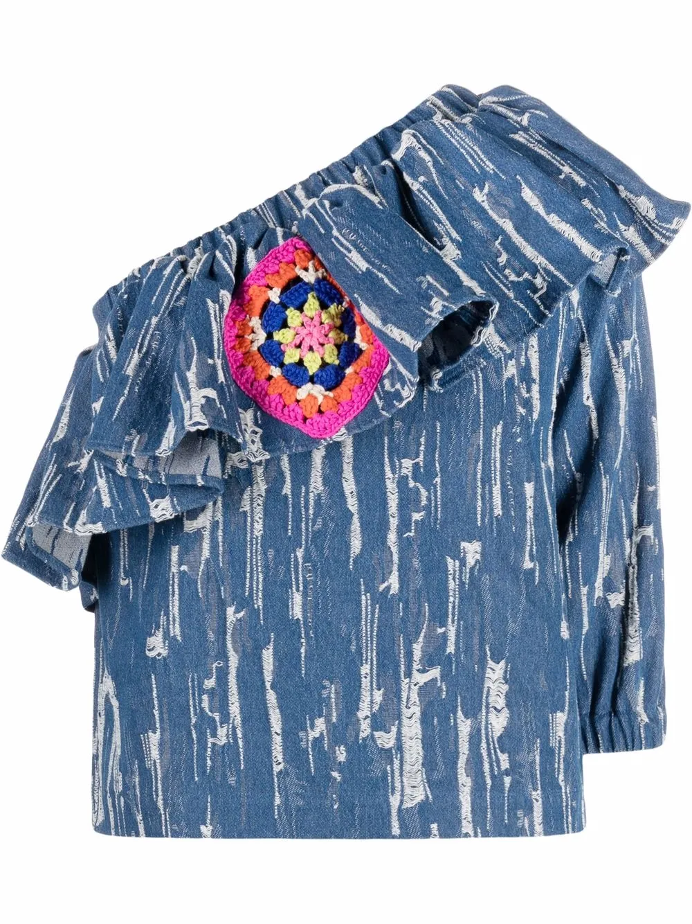 

TU LIZE' asymmetric denim blouse - Blue