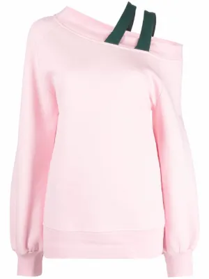 Pink off outlet the shoulder sweatshirt