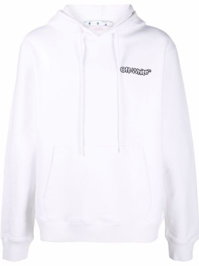 off white logo print hoodie