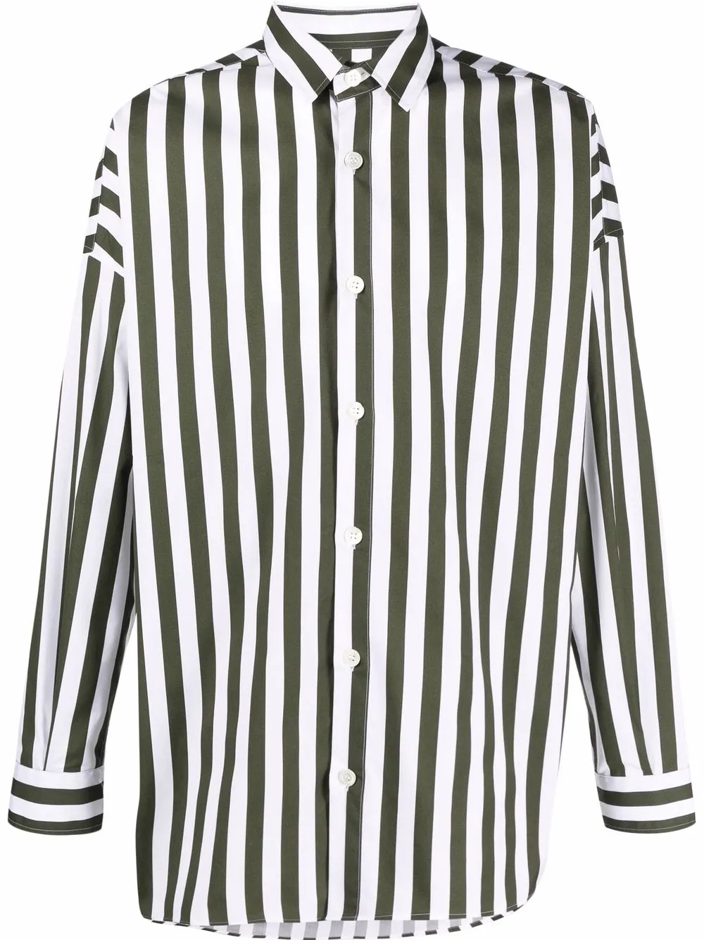 

Emporio Armani logo-embroidered striped shirt - Green