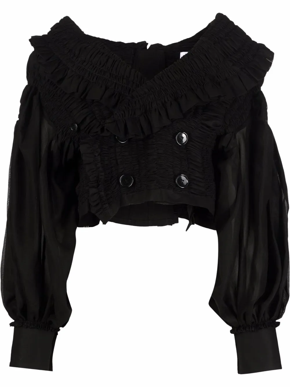 ruffled cropped jacket
