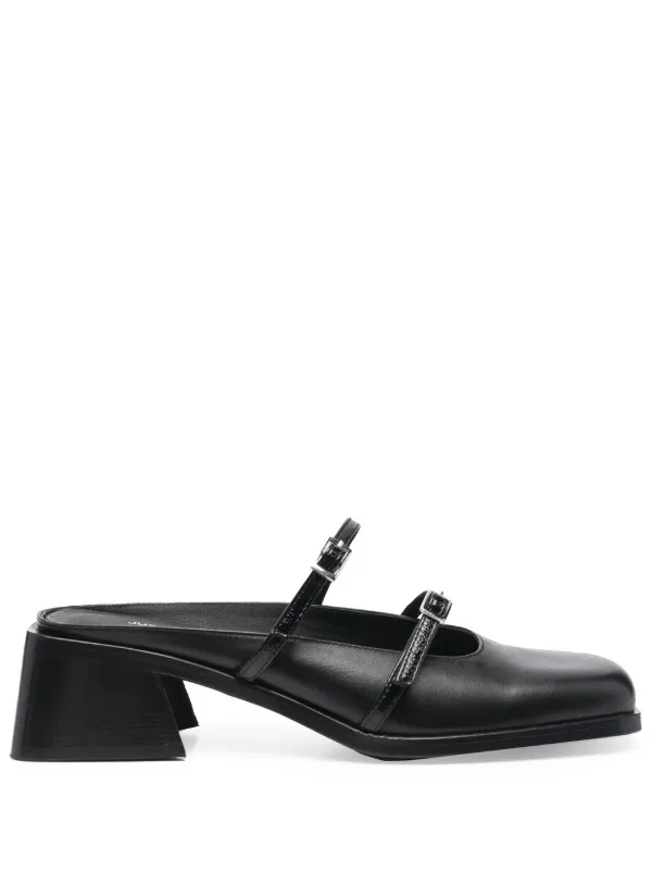 【関税込み】Justine Clenquet ブラック Andie Patent ミュール Justine Clenquet Andie 65mm Leather Mules | Black | FARFETCH