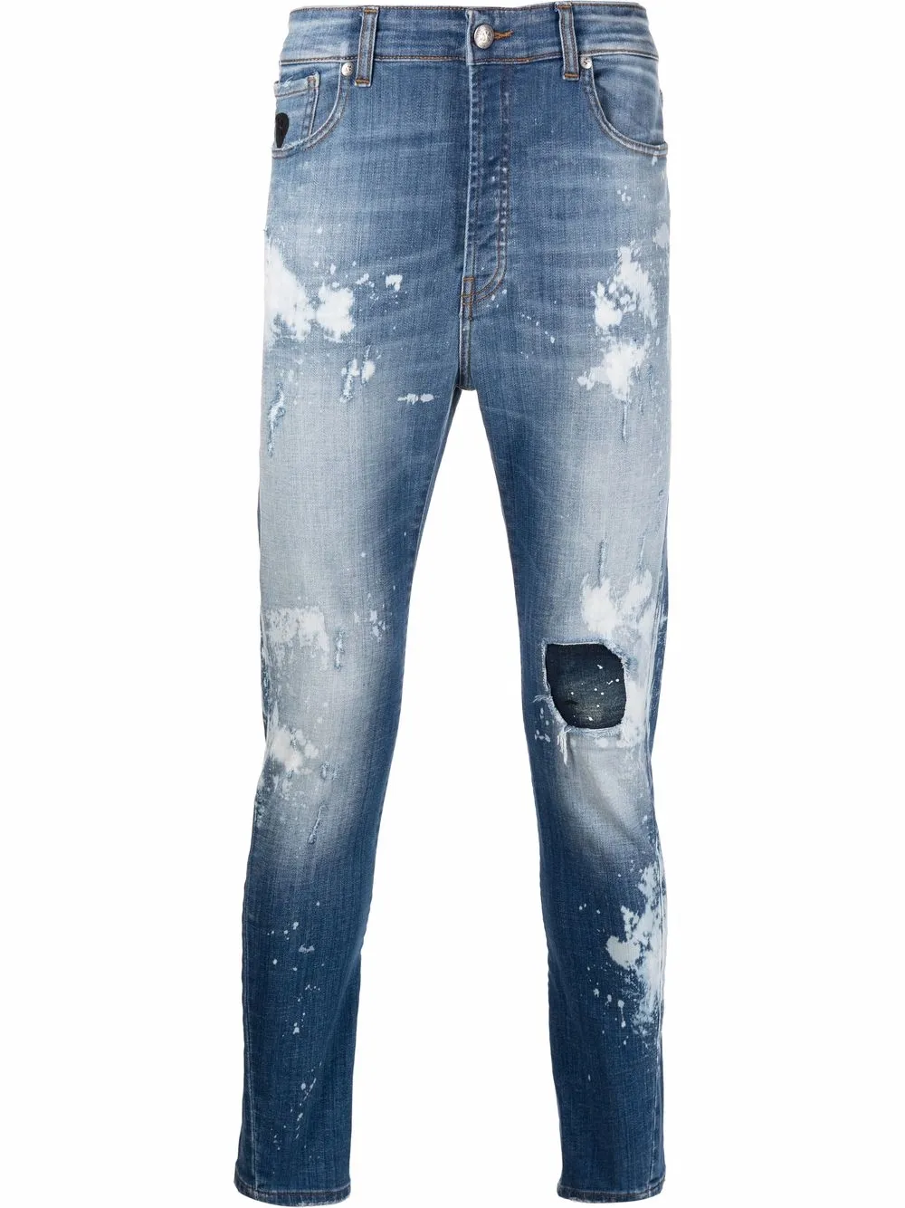 

John Richmond jeans slim con efecto envejecido - Azul