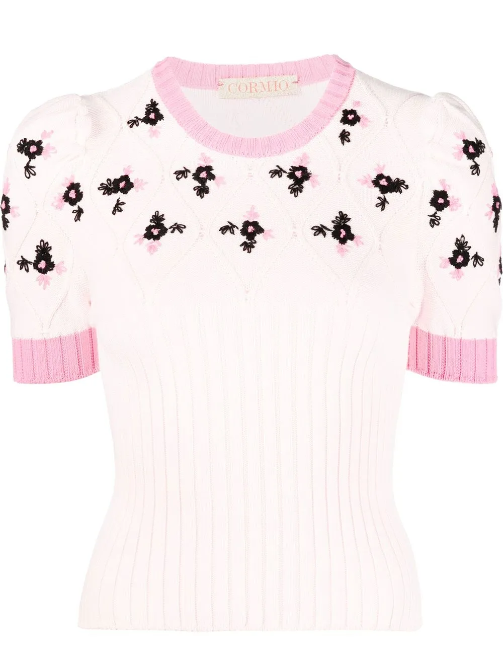 

CORMIO playera Oma con bordado floral - Rosado