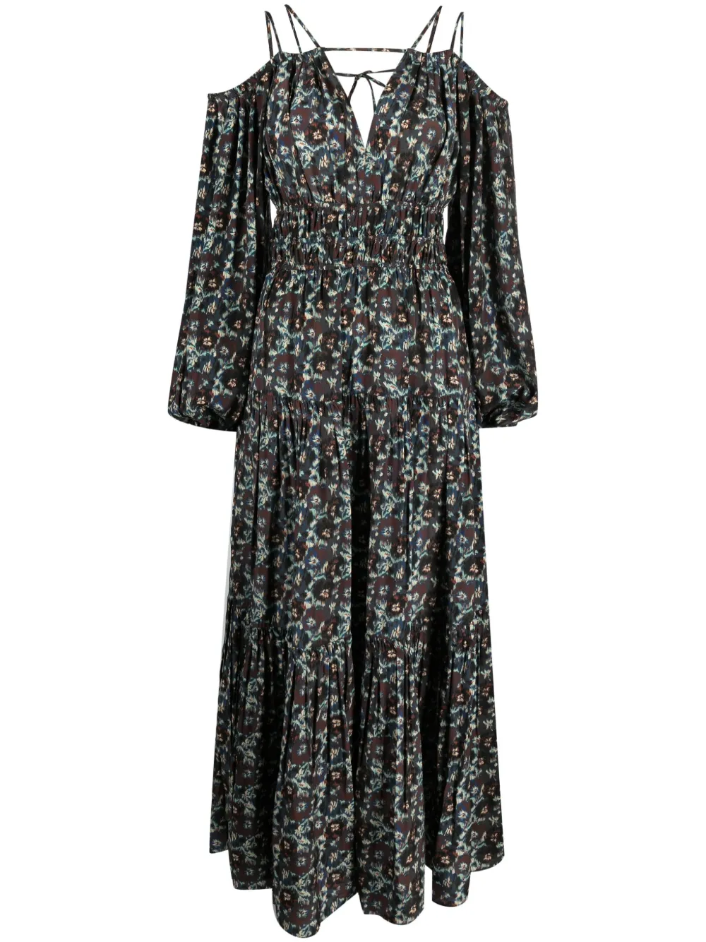 

Ulla Johnson vestido Marguerite largo con hombros descubiertos - Azul