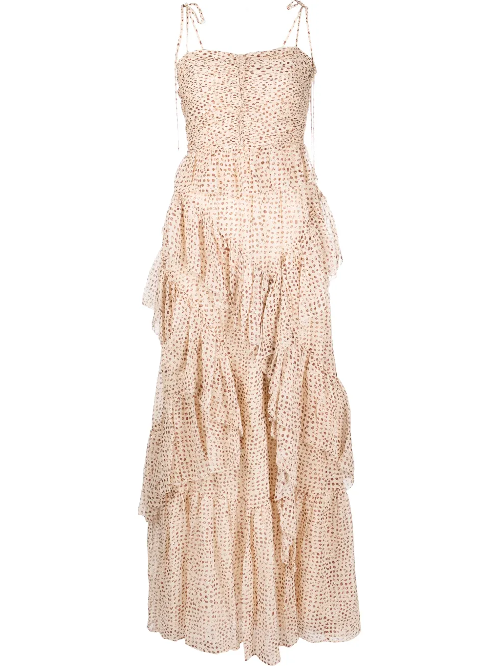 

Ulla Johnson Avelline dot-print ruffled maxi dress - Neutrals