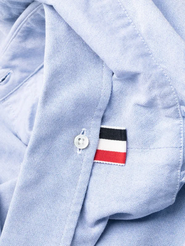■THOM BROWNE■ RWB Point Shirt One Piece Light Blue FDS002E Thom Browne RWB Trim Shirt Dress | Blue | FARFETCH CA