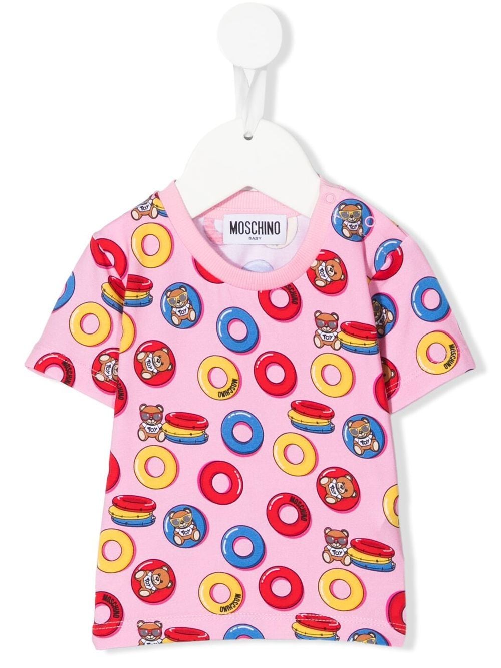 

Moschino Kids playera con motivo Teddy Bear - Rosado