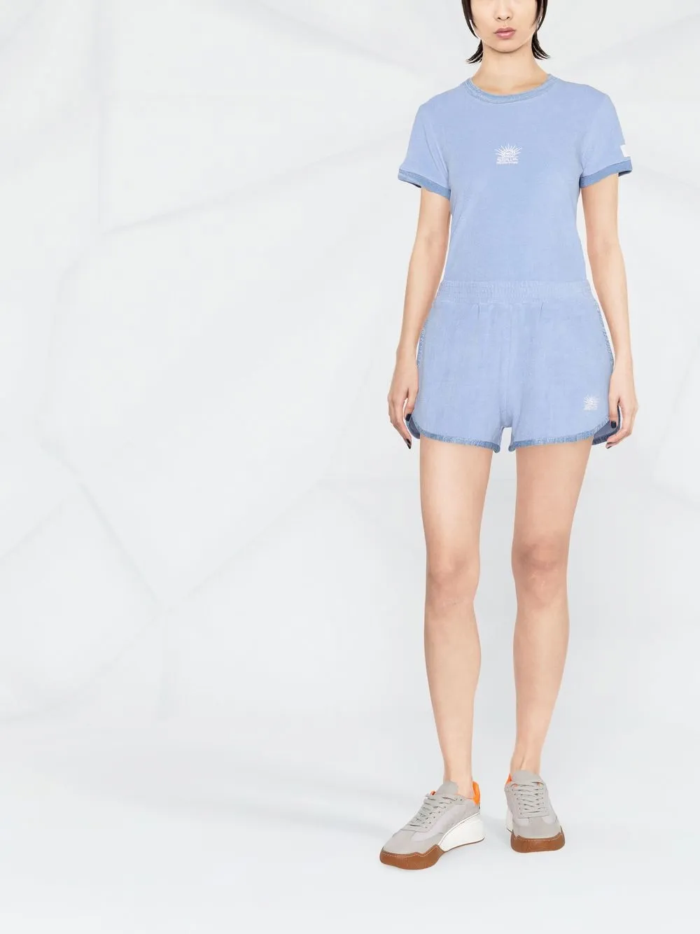 Stella McCartney Shorts met geborduurd logo - Blauw