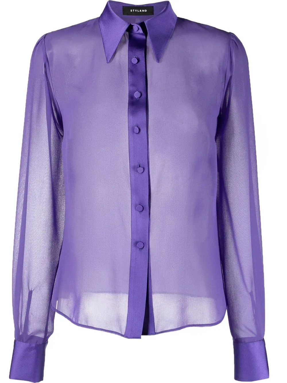 

STYLAND camisa transparente con botones - Morado