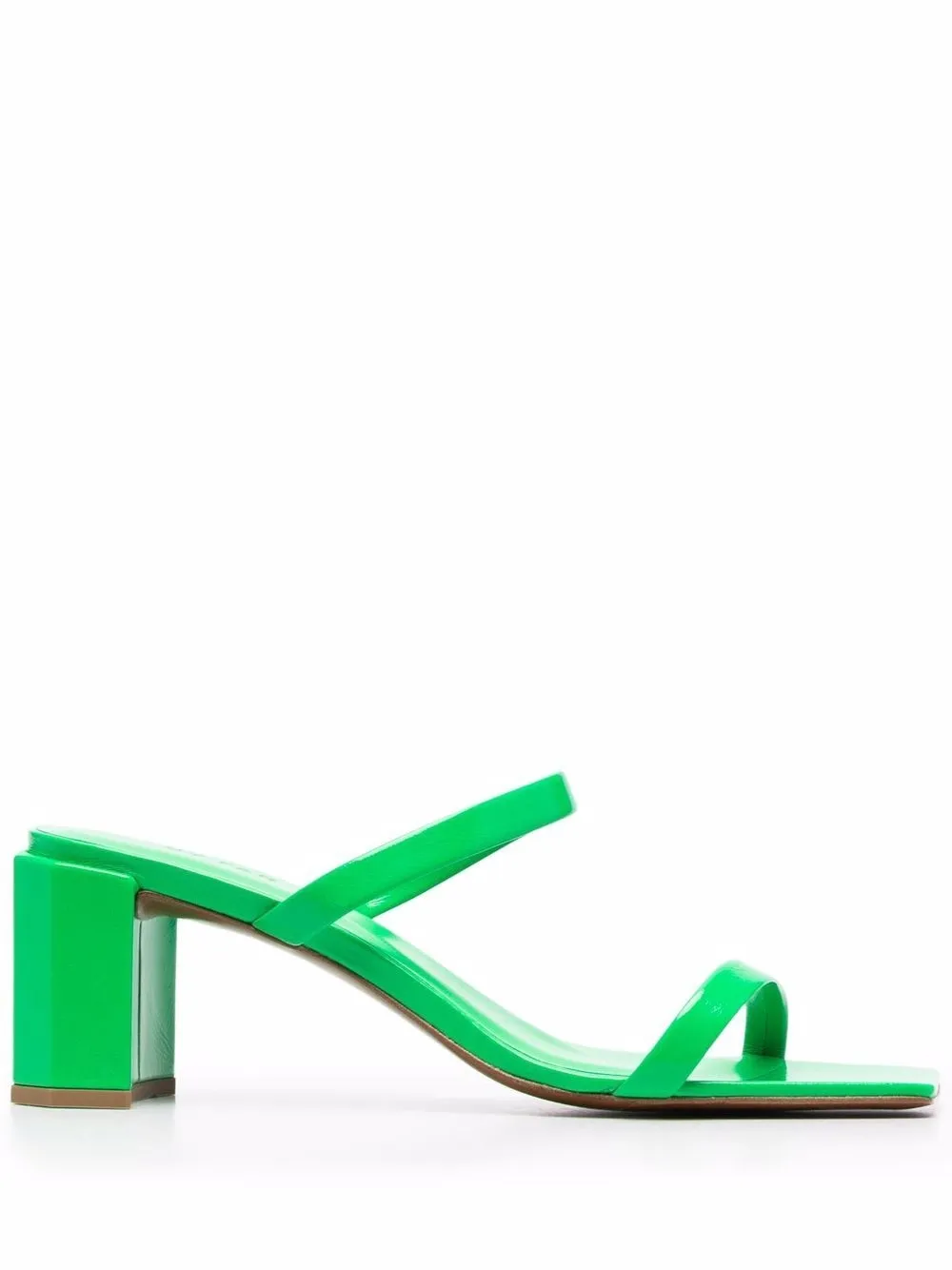 By Far Tanya Double-strap Square-toe Sandals In Green