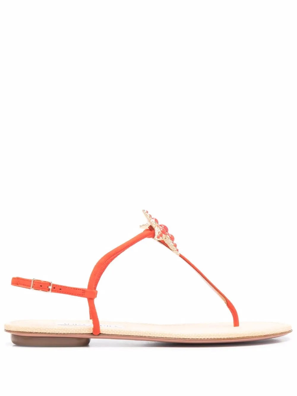 

Aquazzura sandalias Seastar planas - Naranja