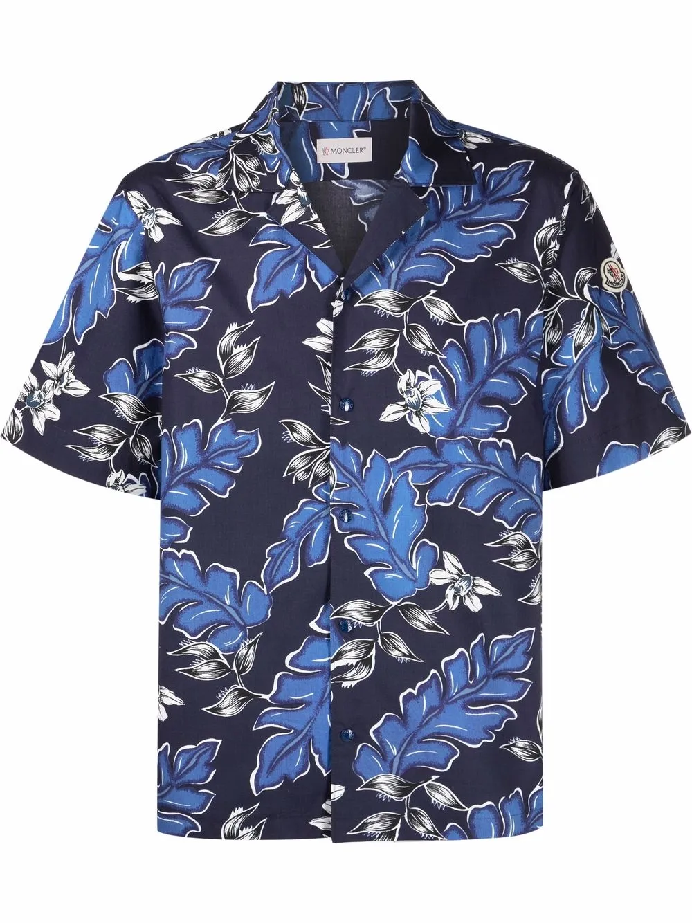 

Moncler camisa con estampado Hawaiano - Azul