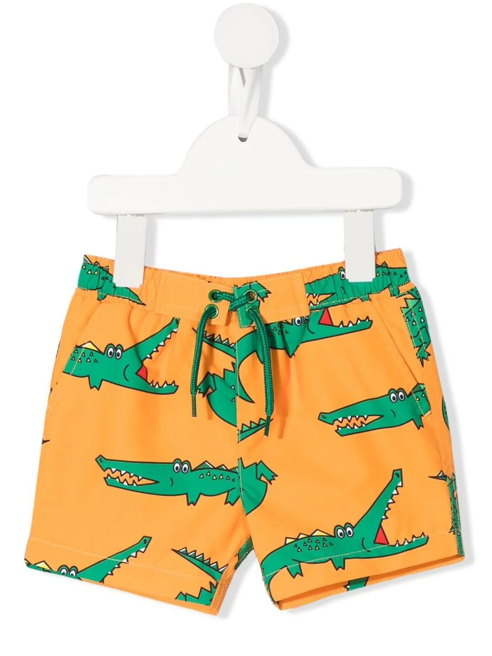 

Stella McCartney Kids shorts de playa con cocodrilos estampados - Naranja