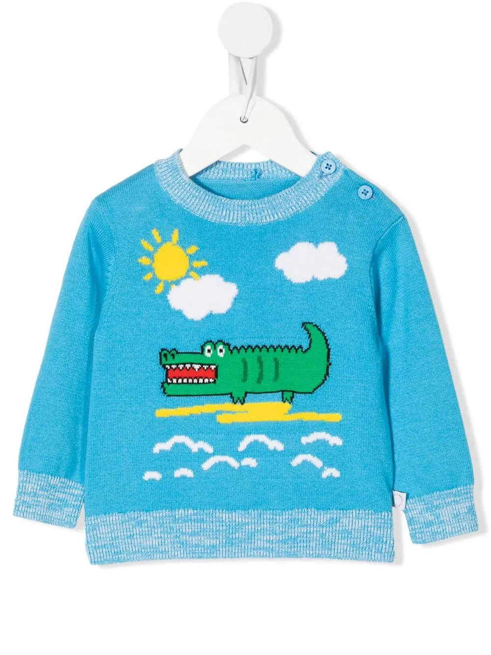 

Stella McCartney Kids suéter con motivo de cocodrilo en intarsia - Azul