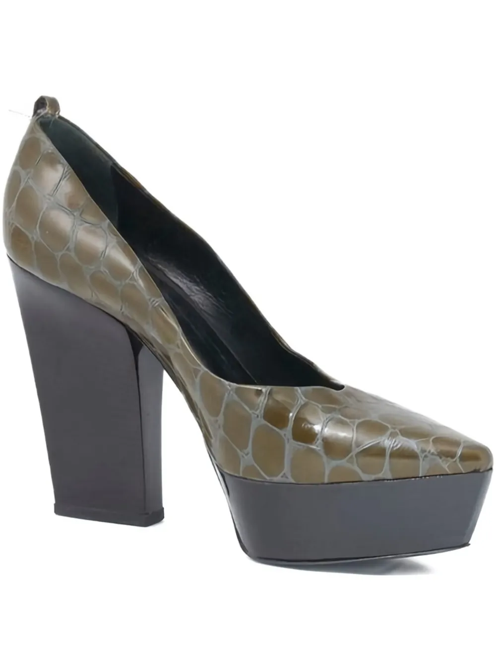 120mm croc-embossed pumps