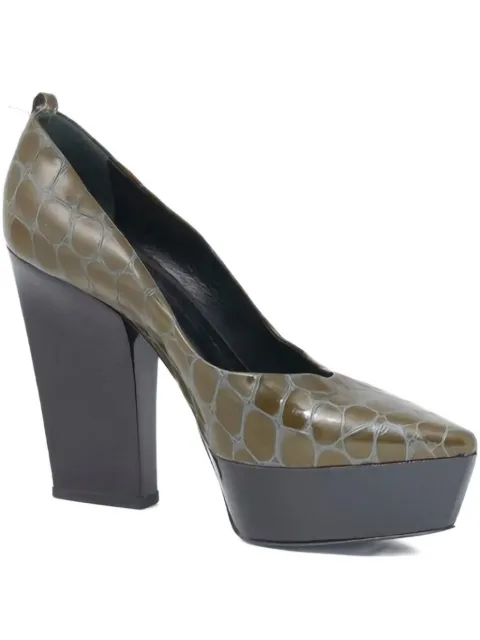 Dolce & Gabbana Pre-Owned 120mm croc-embossed pumps