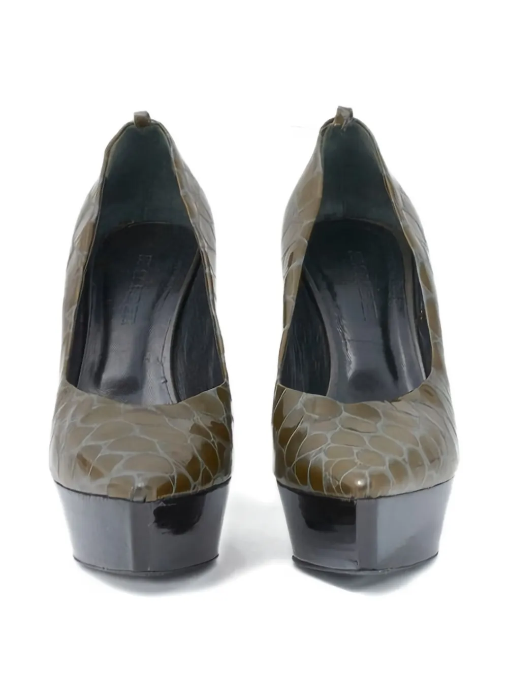 Pre-owned Dolce & Gabbana 120mm Croc-embossed Pumps In Green