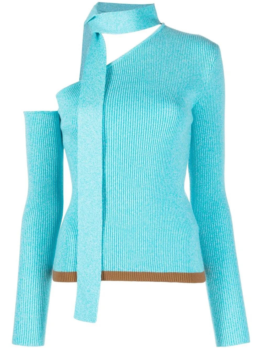 Shop Andersson Bell Asymmetric Design Knit Top In Blue