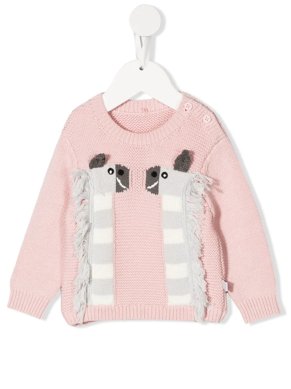 

Stella McCartney Kids suéter tejido con detalle de cebra - Rosado