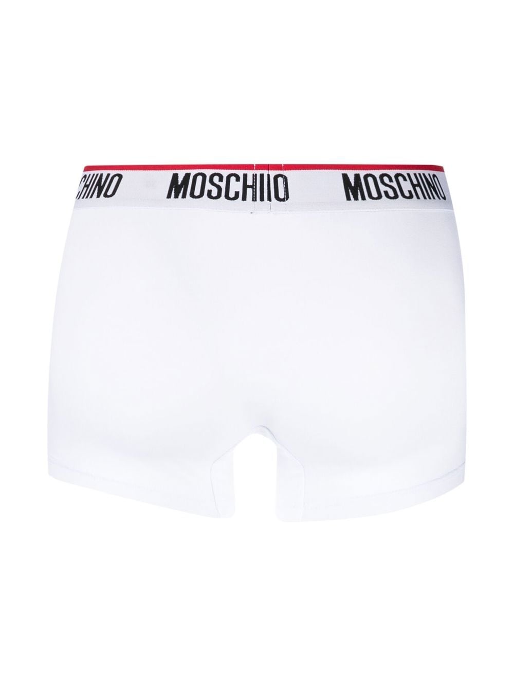 Shop Moschino Logo Embroidered Boxers In White
