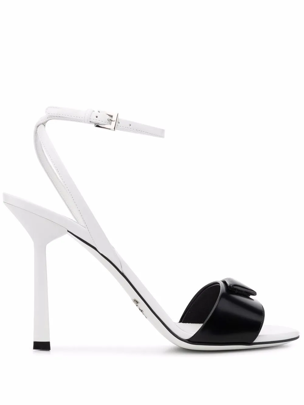 Prada logo plaque open-toe sandals Black