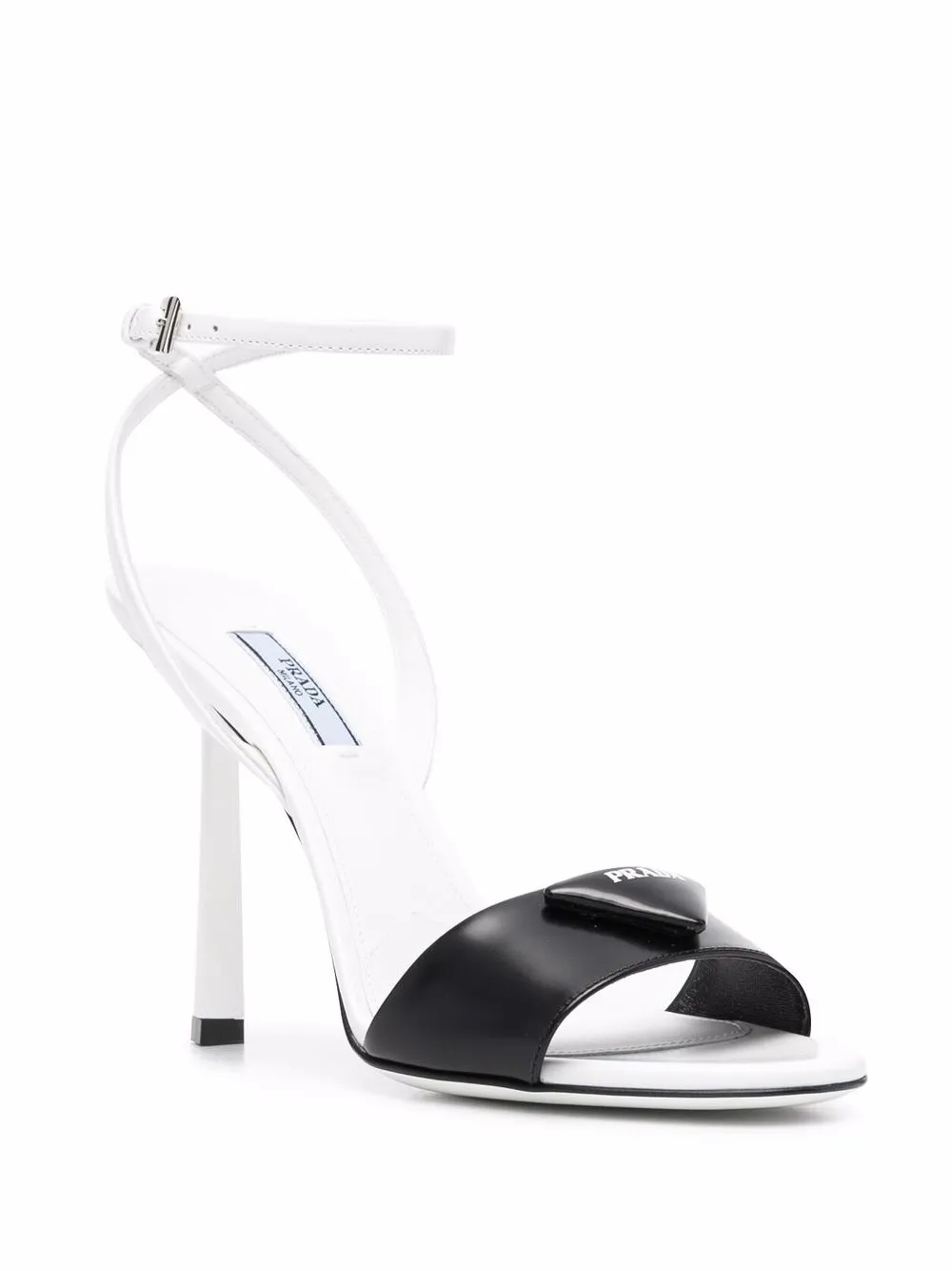 Prada logo plaque open-toe sandals Black