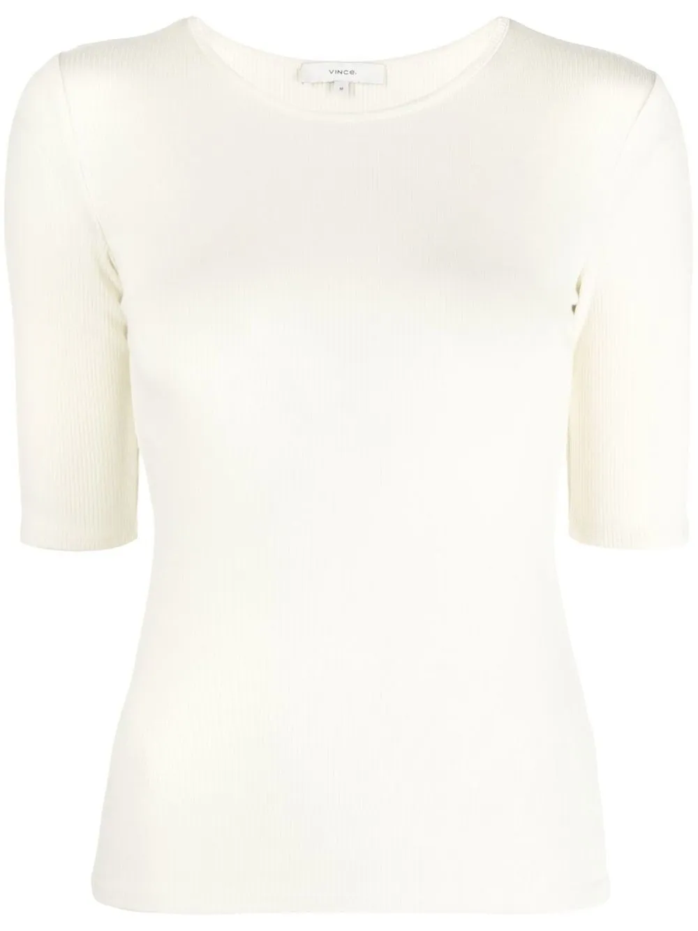 

Vince ribbed half-sleeved knitted top - Neutrals