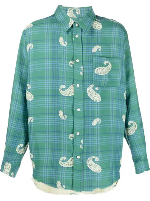 424 check print octopus shirt