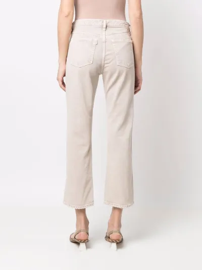 high rise straight leg cropped jeans 