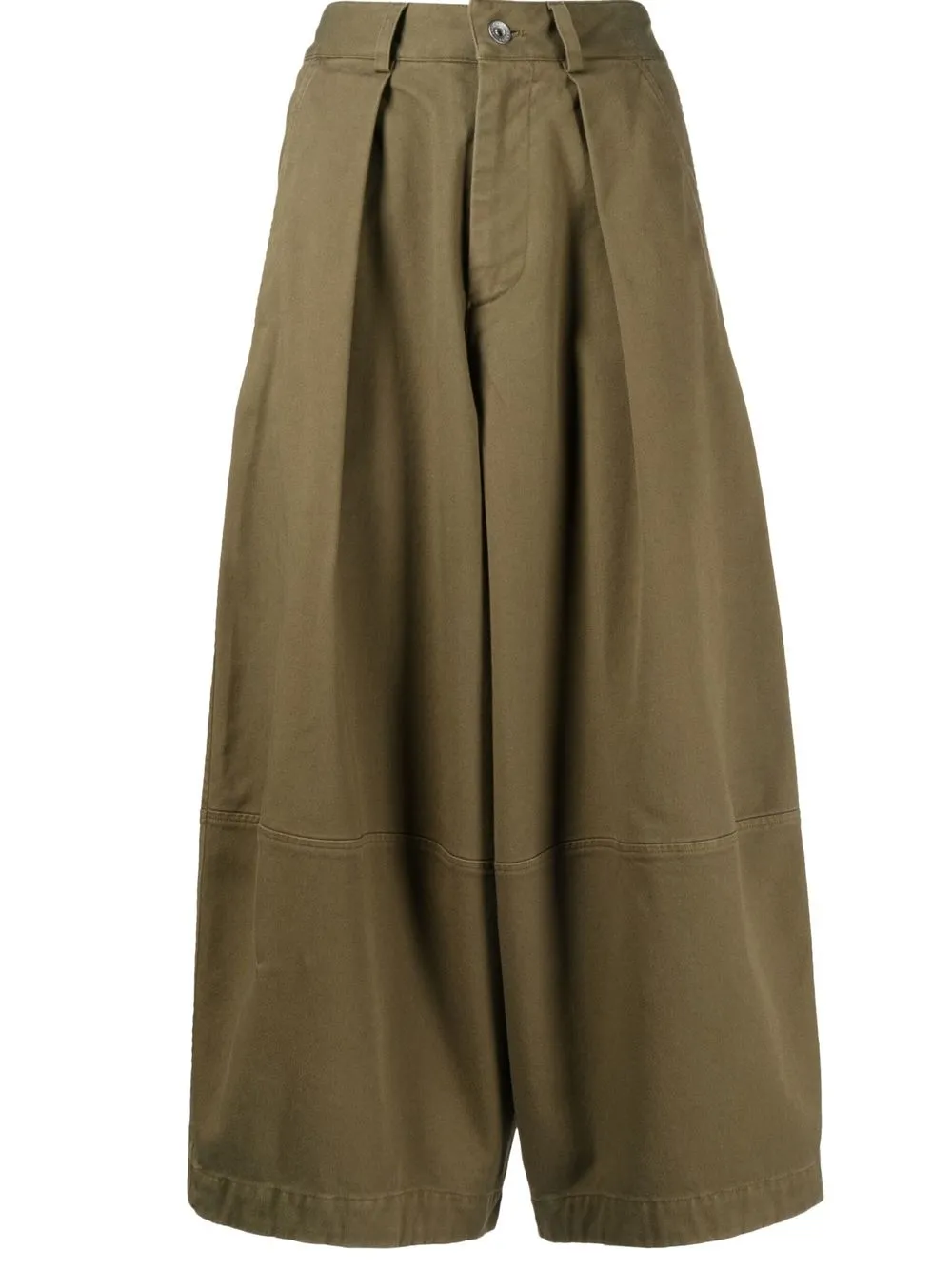 

YMC wide-leg cropped trousers - Green