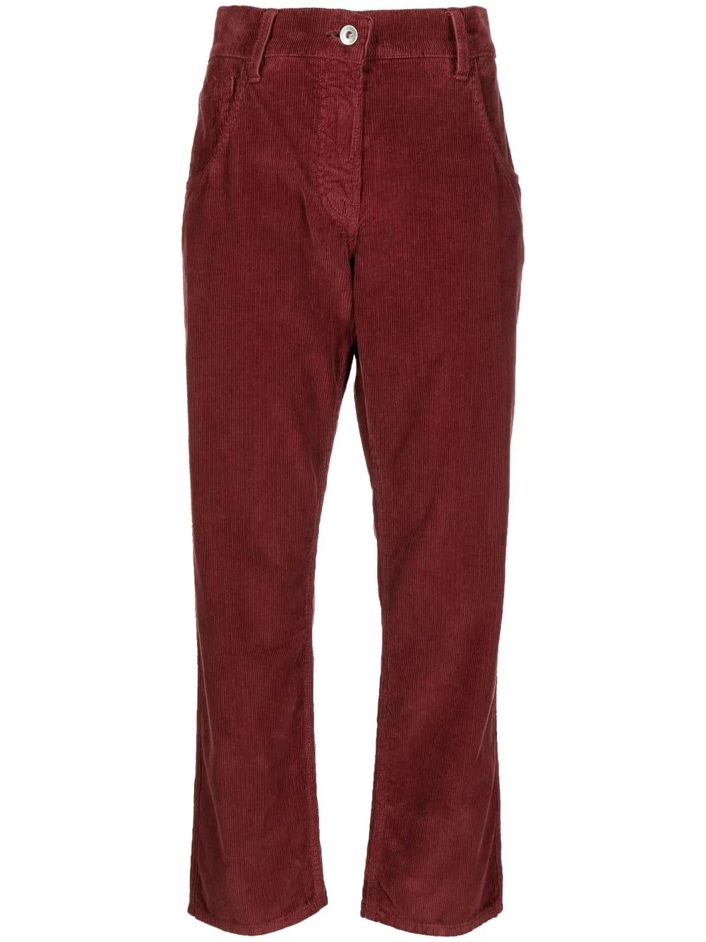 

YMC cropped corduroy trousers - Red