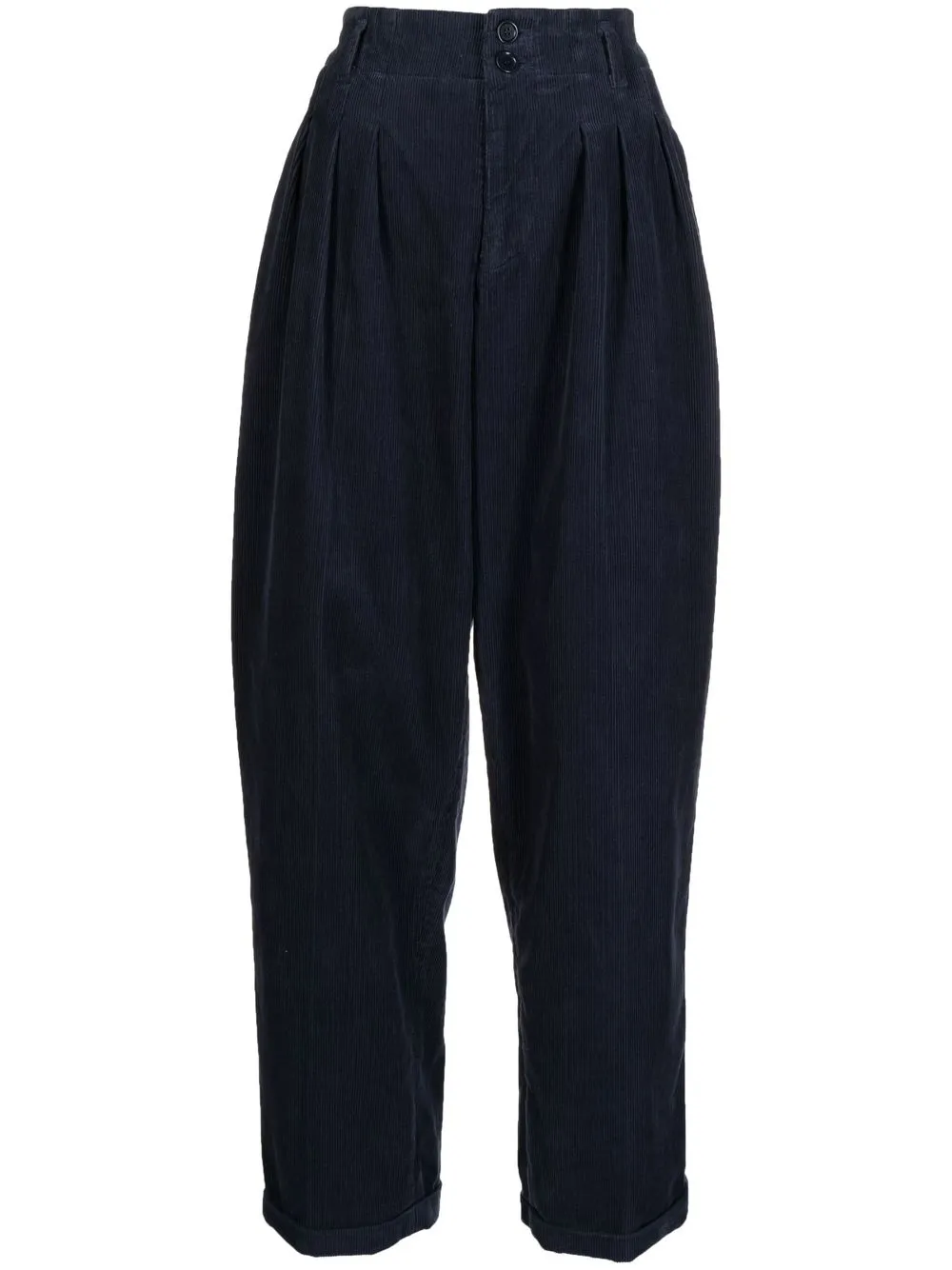 

YMC pantalones de tiro alto con pinzas - Azul