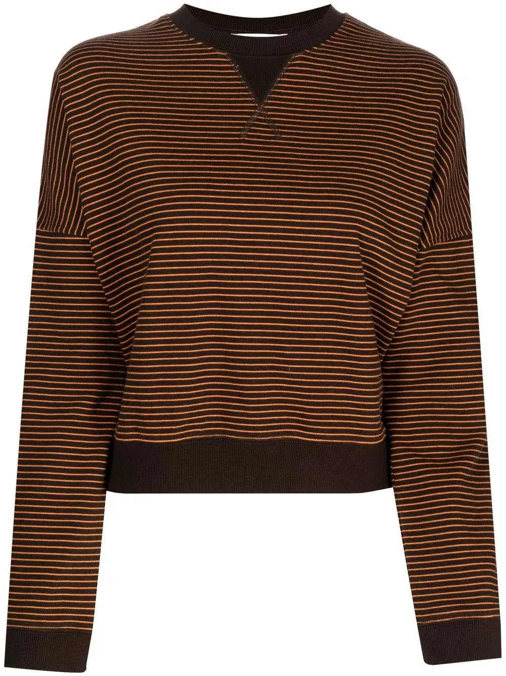 

YMC stripe-print design sweatshirt - Brown