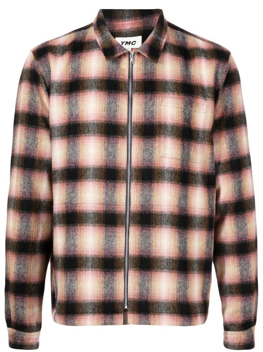 

YMC Bowie check-print shirt - Pink