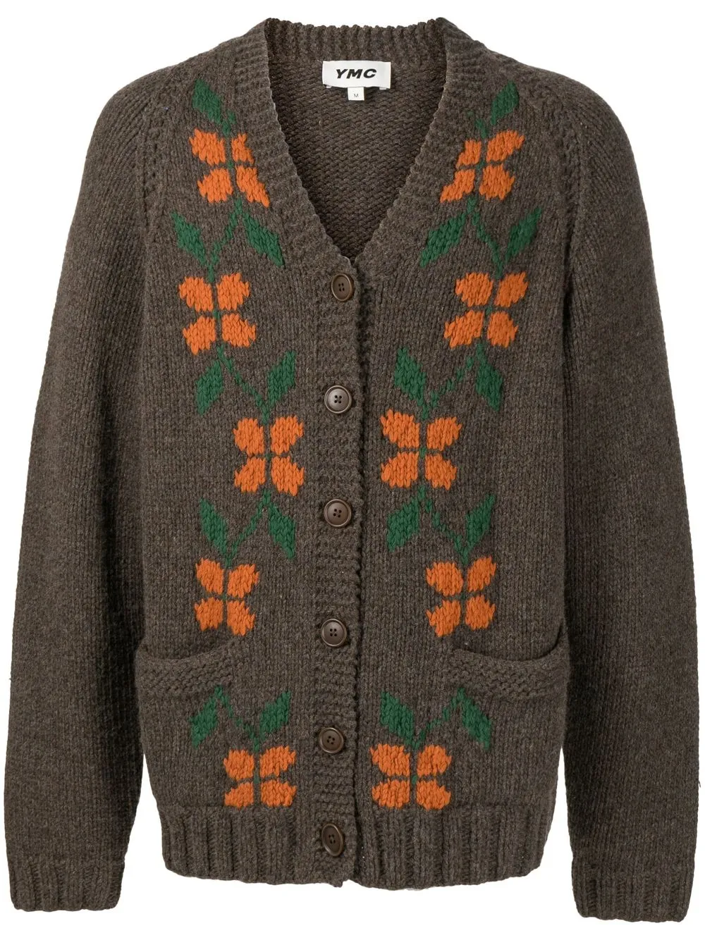 

YMC Cottage floral-embroidered cardigan - Brown