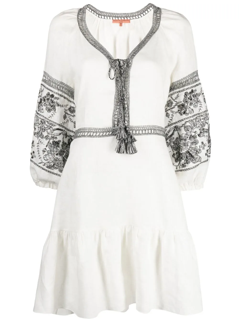 Ermanno Scervino Embroidered Motif Linen Dress - Farfetch