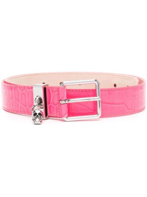 Alexander McQueen - croc-effect buckle belt