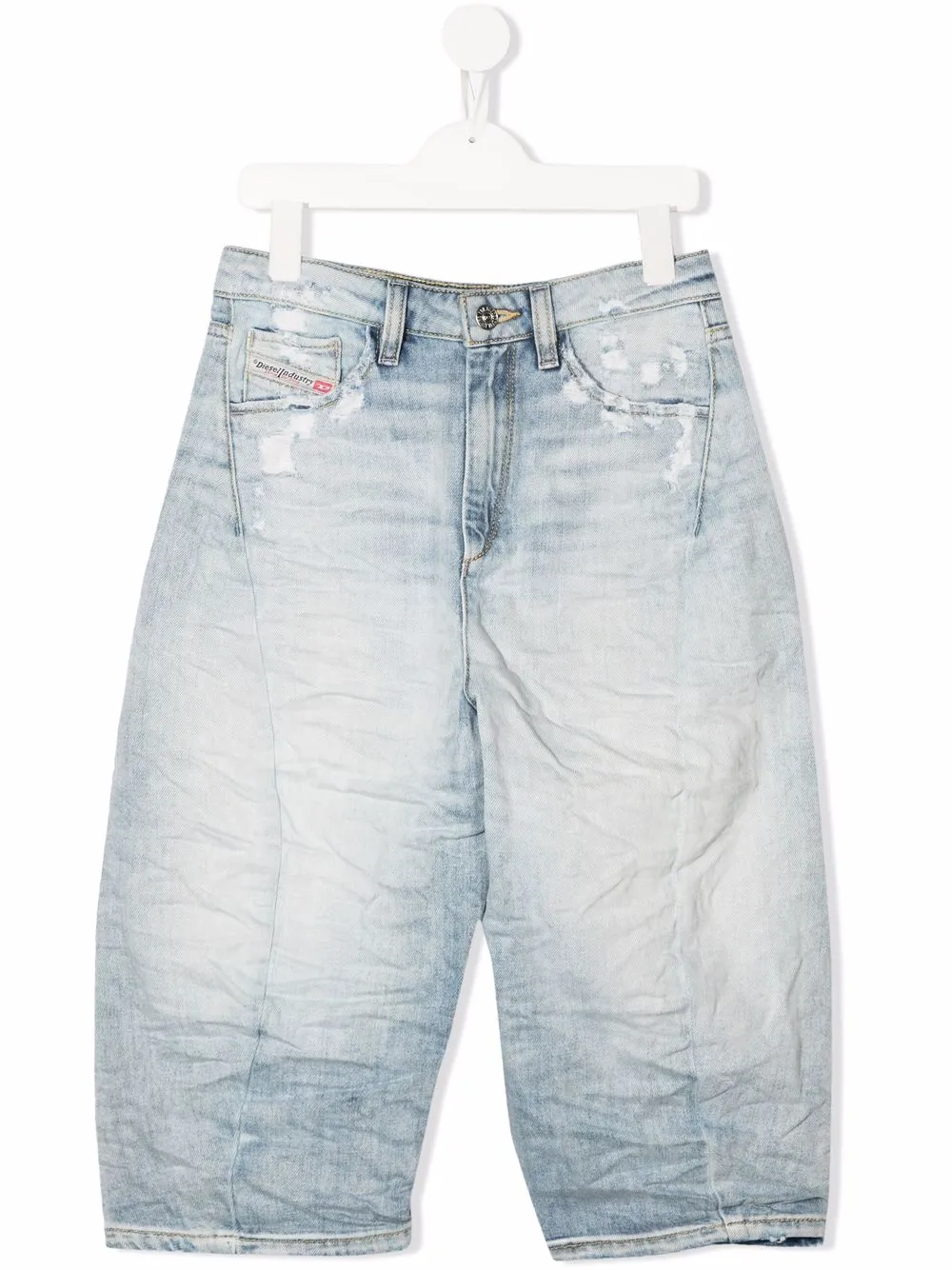 

Diesel Kids jeans ajustados con efecto lavado - Azul