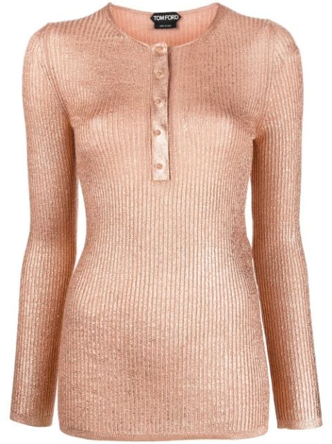TOM FORD metallic ribbed-knit top 