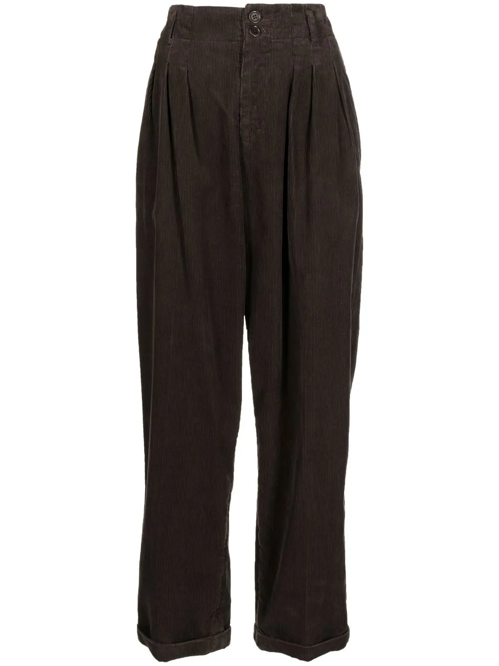 

YMC cropped corduroy trousers - Brown