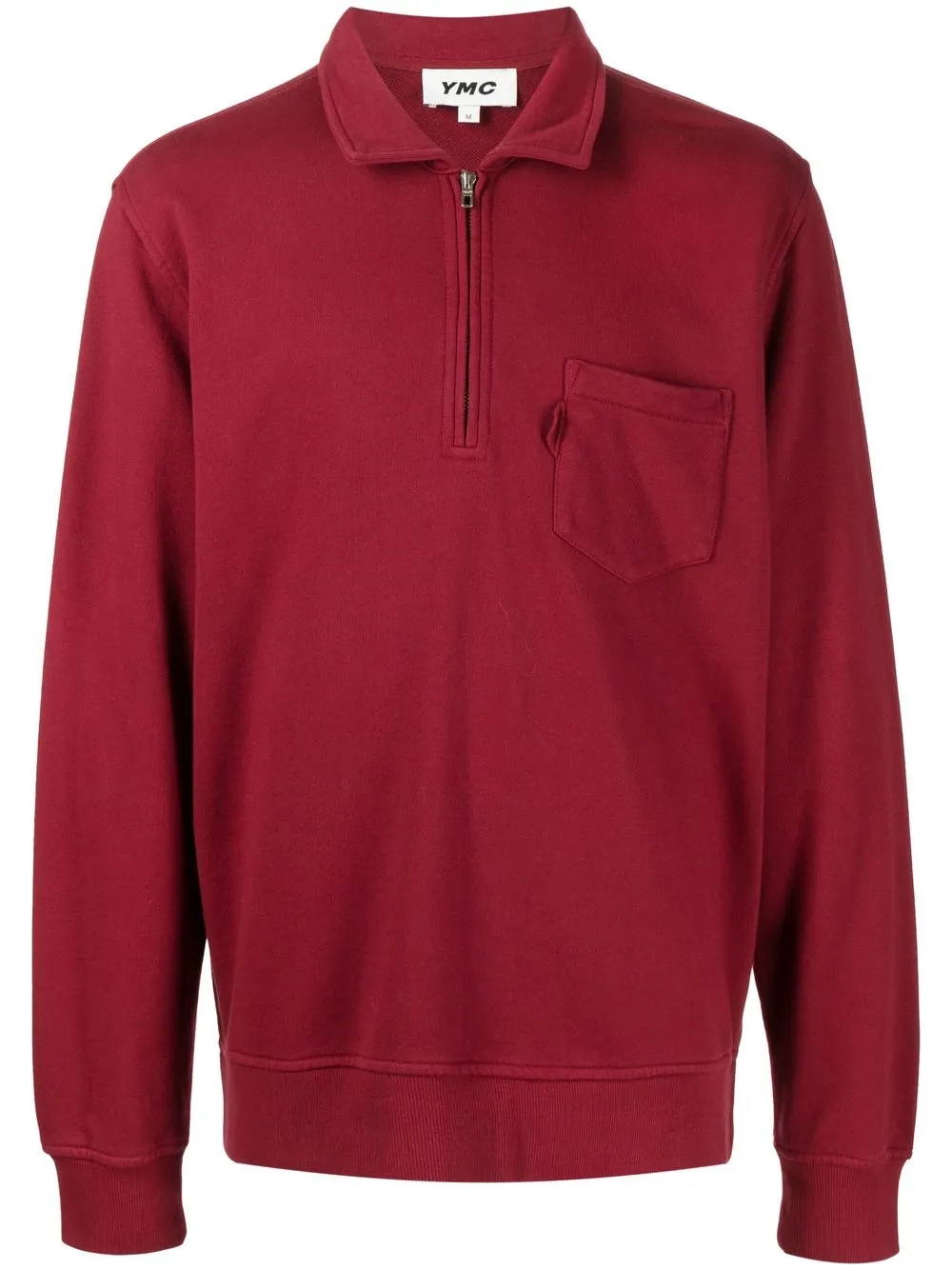 

YMC Sugden quarter-zip sweatshirt - Red