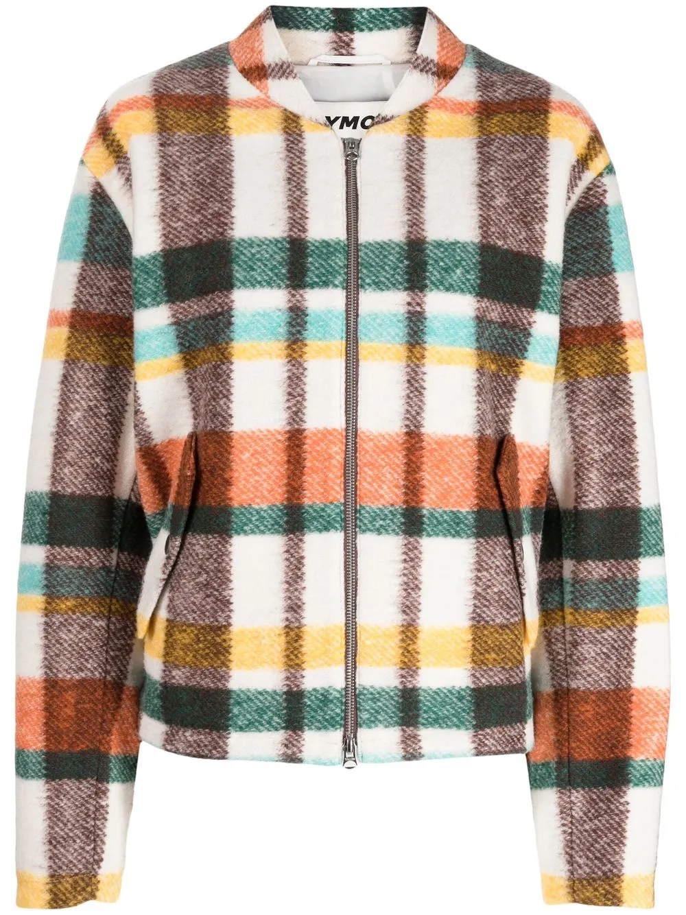 

YMC Gabby check-print zip-up bomber jacket - Multicolour