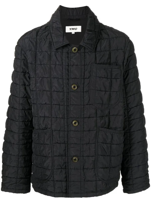 Quilted button clearance up shirt